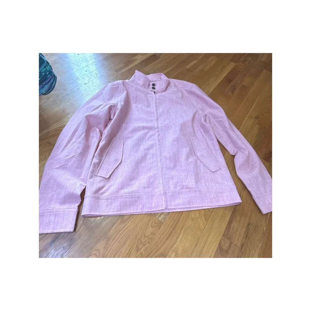 Hawker Rye Pink Textured Jacket Mens Medium Minimalist Bomber Coat